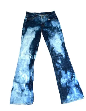 Garnet Hill 28 Bootcut Bleached Tie dye Jeans thumbnail 1