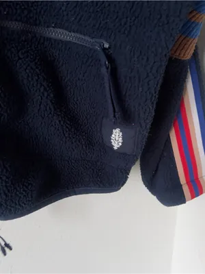 Free People FP Movement Mountain High Sporty Logo Fleece Jacket in Navy Blue thumbnail 5