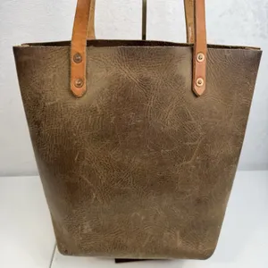 Rogue Industrie Leather Tote Bag Full Grain Heavy Purse Brown Open Top‎ Distress thumbnail 6