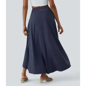NWT Halara Breezeful Maxi Skirt Size S Navy Blue High Waisted 2-in-1 Quick Dry thumbnail 2