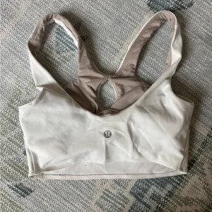 Lululemon Athletica White and Tan Sports Bra with Wide Straps thumbnail 2