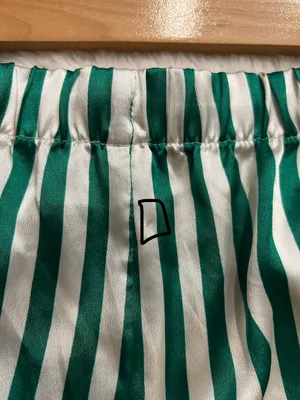 Victoria’s Secret satin green white stripe wide leg pajama pants woman’s XL thumbnail 4