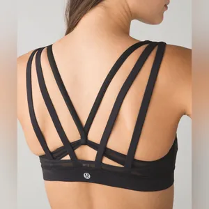 Women’s lululemon athletica Black Multi Strap Energy Bra Exhale Gym Sports Bra 8 thumbnail 2