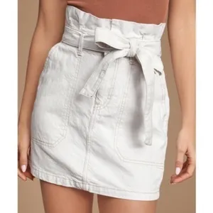 Free People White Paper Bag Waist Mini Skirt thumbnail 2