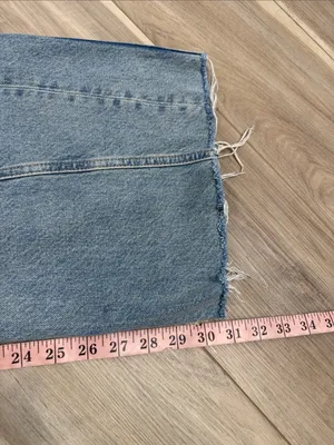 Zara deconstructed high rise wide leg jeans size 6 thumbnail 10
