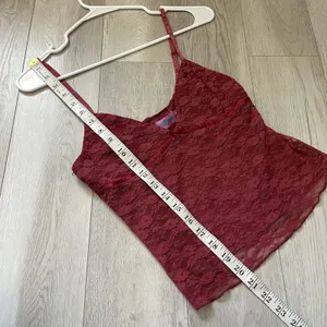 Edikted Lace Tank Top eira sheer crop womens Red (medium) y2k fairy festival thumbnail 7