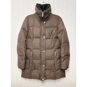 Michael Kors Womens‎ Brown Quilted Puffer Jacket Funnel Neck Winter Coat Medium thumbnail 2
