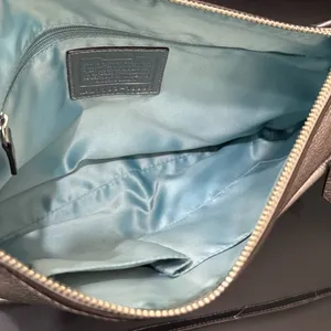 COACH 18996 Poppy Metallic Silver Leather Hippie Shoulder Crossbody Bag thumbnail 3