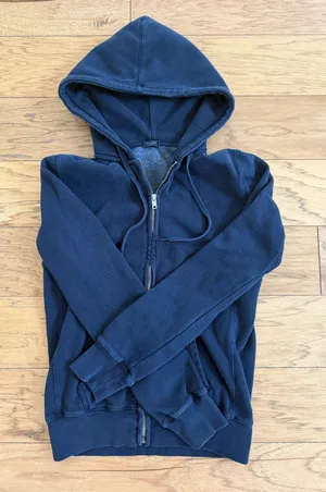 Brandy Melville Navy Hoodie Zip-Up thumbnail 1