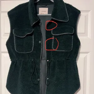 Anthropologie $128 Hunter Green Warm Cozy Cinched Faux Shearling‎ Vest Fall thumbnail 11