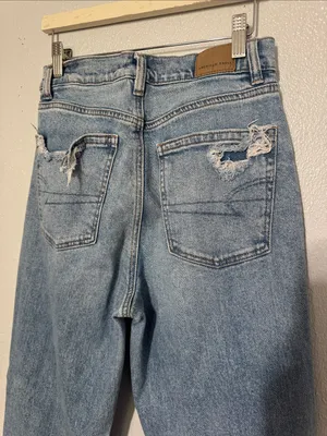 American Eagle Strigid Highest Rise Baggy Straight Distressed Jeans 2R thumbnail 6
