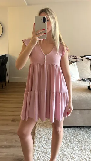 See You Monday Dress Pink Babydoll thumbnail 1