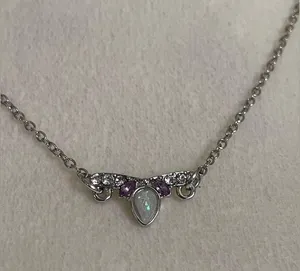 Disney Silver Toned Necklace With Heart Pearl Pendant thumbnail 7