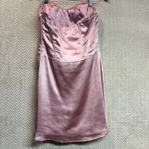 Princess Polly Lorah Pink Satin Corset‎ Mini Dress Lace-Up coquette Y2K US 6 thumbnail 6