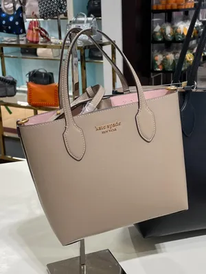 Kate Spade Bleecker Saffiano Nude Leather Medium Tote #Neutral Taupe thumbnail 1