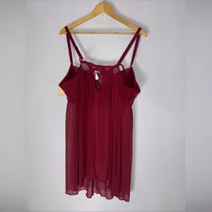 NWT Cosmopolitan Babydoll‎ Red Lace Mesh Nightgown 2 Piece Set Size 3X thumbnail 5