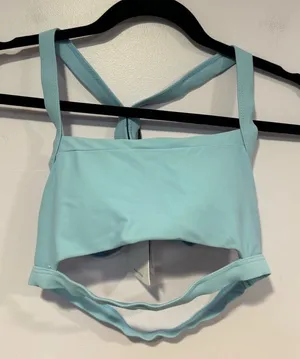 Exlura Light Blue Strappy‎ Cutout Bikini Swimsuit Top Womens Size Small NWT thumbnail 1