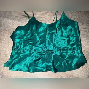Frederick’s of Hollywood Dark Silky Green tank top M thumbnail 4