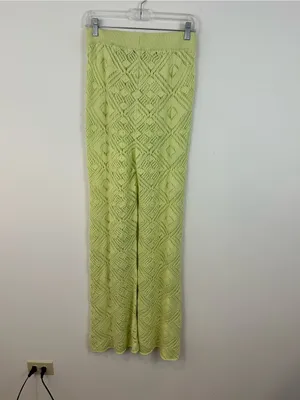 Free People FP Beach Get Away Fauxchet Lime Green Pants Size Medium thumbnail 6
