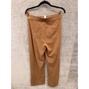 Halara Women Pants M Brown High Waisted Wide Leg Button Front Pockets Stretch thumbnail 7