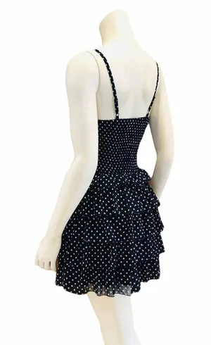 Blue & White Polka Dot Dress Size M thumbnail 6