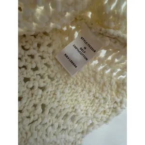 Bluivy‎ Young Contemporary Ivory Crochet Knit Short Sleeve Sweater Top T02318 M thumbnail 3