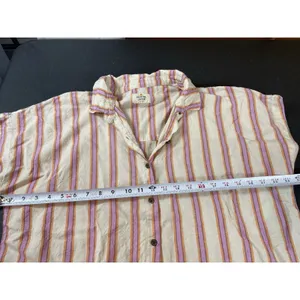 Marine Layer XL Striped Button Front Shirt Shorts Pajama Set Linen Tencel READ thumbnail 11