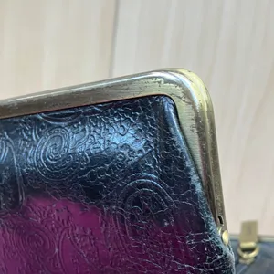 HOBO INTERNATIONAL~LAUREN~VINTAGE HYDE Leather Clutch Double Frame Wallet BLACK thumbnail 8