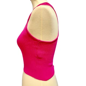 Forever 21 Pink Crop Tank Top S Ribbed Y2K Barbiecore Racerback School College thumbnail 3