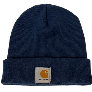 Carhartt Women Knit Beanie Hat Navy‎ BLUE One Size OS thumbnail 1
