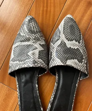 Lorena Leather Black and White Snake Pointed-Toe Slides thumbnail 7