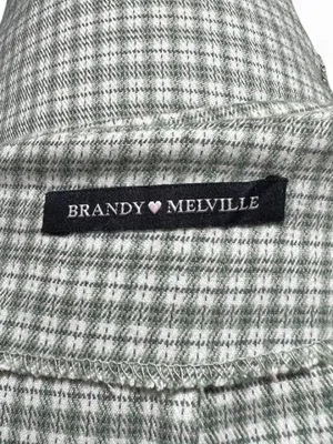 Brandy Melville Green Plaid High Waisted Mini Skirt Size S Preppy Academia 90’s thumbnail 6