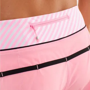 ၁၇Lululemon Run: Speed Short Pink Shell / Classic Stripe White Pink Shell / Blac thumbnail 7