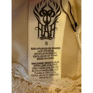 Hot As‎ Hell HAH Bodysuit Womens Small Ivory NWT Sheer Lace Mesh Sexy Bridal thumbnail 12