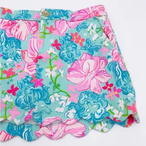 Lilly Pulitzer Colette Knit Skort Scallop Hem Size 0 Surf Blue Luscious Lions thumbnail 4