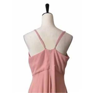 Birdy Grey Theresa Chiffon Gown Size L Ruffle Bridesmaid Dress Dusty Rose NWT thumbnail 11