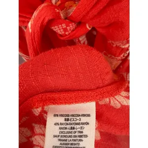 Free People hot pepper combo mixed print twist button front midi dress women’s S thumbnail 5