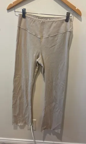 FP Movement High Waisted Ribbed Flare Leggings Beige Lettuce Edge Size M/L thumbnail 1