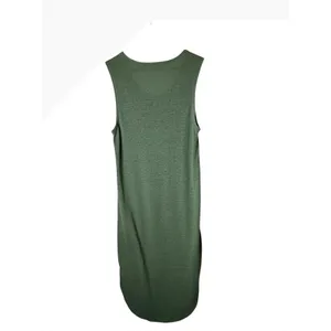 Aerie Tank Dress Women XXS Olive Green Linen Blend Midi High Low Athleisure thumbnail 3