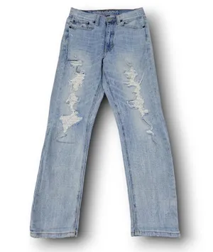 American Eagle Outfitters Stretch Mom Jeans Size 4 Destroyed Ripped Torn Distressed thumbnail 1