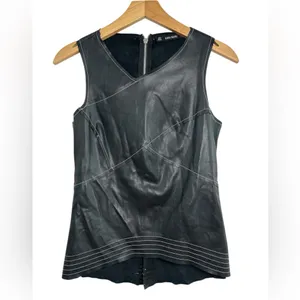 Zara Basic Faux Leather Sleeveless Top thumbnail 3