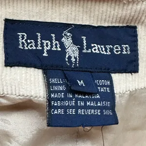 Ralph Lauren Cream Corduroy Double Breasted Pea Coat Jacket Sz M 100% Cotton. thumbnail 10