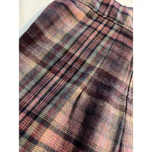 Vintage Plaid Mini Skirt Academic Purple‎ Rust Pleated Back Zipper thumbnail 7