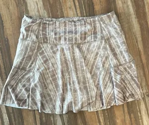 Free People FP Movement Pleats And Thank You Skirt Skort Size Large Beige White thumbnail 1