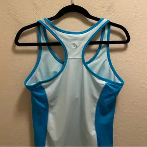 Old Navy Blue Built-In Bra Racerback Workout Tank Size L thumbnail 5