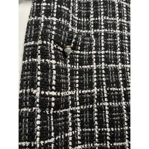 Gilli Shift‎ Dress Black White Plaid Tweed Minimalist Preppy Quiet Luxury Small thumbnail 7