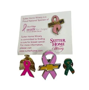 Lot of 4 Ribbon Lapel Pins Breast Cancer & One Less Wildfire thumbnail 1
