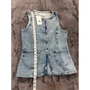 NWT Rails Portola Denim Vest Womens Blue Eyed Girl Light Wash Button Front M thumbnail 8
