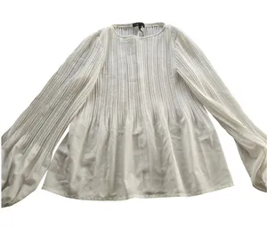 Maje Pleated White Blouse Size: 2 thumbnail 1