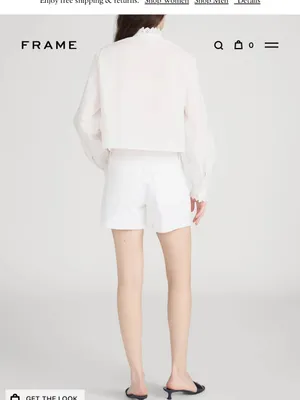 Frame Denim White Mid-Rise Denim Shorts thumbnail 4